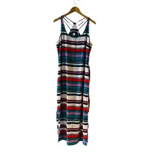 Simply Styled Multicolor Strioed Sleeveless Maxi Dress Size Large NWT